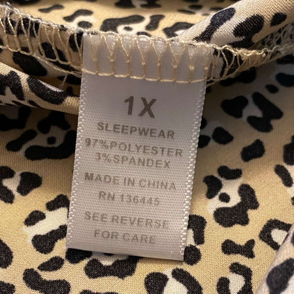Maidenform cheetah print sleepwear slip dress. 1X - Picture 7 of 7